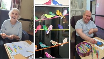 Salford care home have a creative afternoon art session